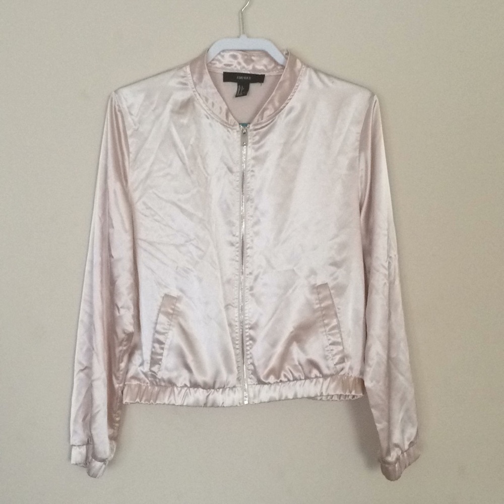Forever 21 Satin Bomber Jacket